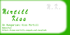 mirtill kiss business card